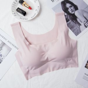 Japanese seamless wireless ice silk gathered plus size running vest yoga sports underwear women bra