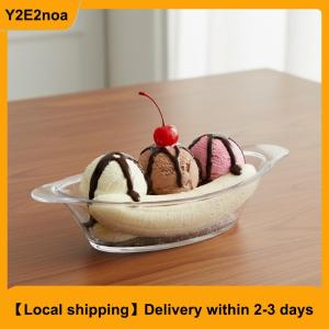 【Local shipping】 Banana Split Bowls Acrylic Serving Plates Food Storage Container Set for Ice Cream Bar Wedding Birthday Baby Shower Dessert Table