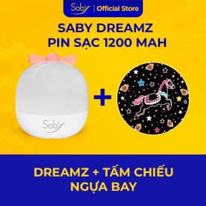 Đèn ngủ chiếu sao Saby Dreamz loa bluetooth Saby Stories tấm phim chiếu Ngựa bay đèn chiếu trần đa dạng lựa chọn phim chiếu BH 12 tháng