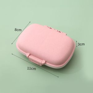 (HOME+) Portable Mini Travel Pill Box 8 Compartments Pill Storage and Dispensing Box