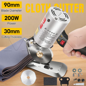 Electric Professional Fabric Cutter Hand-Held Cloth Cutting Machine 90mm Round Knife Cloth Cutter
