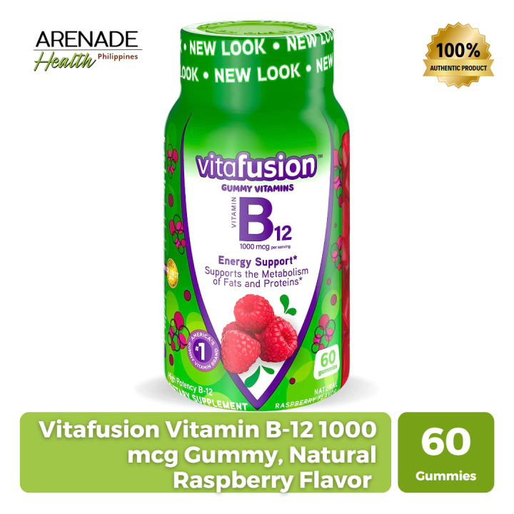 Vitafusion Vitamin B-12 1000 Mcg Gummy Vitamins, Natural Raspberry ...