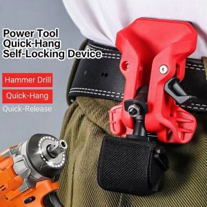 COUPLECOL Quick Release Drill Holder Belt Clip High-hardness Self-locking Drill Belt Clamp Multipurpose Double-lock Tool Waist Hanger Tool Organizer