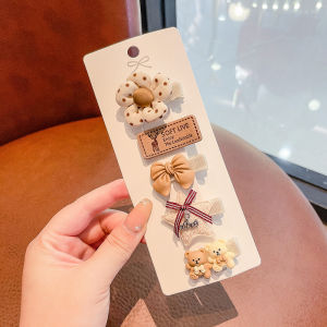 คลิปผมน่ารักผ้าลายการ์ตูนสำหรับเด็กทารก