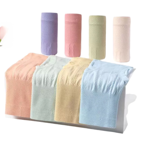 กางเกงชั้นในเอวสูงป้องกันแบคทีเรีย ไร้รอย ระบายอากาศได้ดี ผ้าฝ้ายเนื้อนุ่มสีสันสดใส เรียบง่าย กางเกงชั้นในสตรี