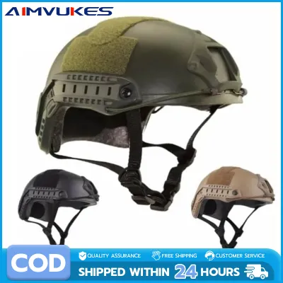 Black Tactical Helmet with Multifunctional Base & Side Rails - Protective Gear for Outdoor Airsoft and Paintball Games【TOP】COD