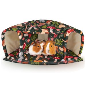 LUXERY Washable Guinea Pig Hideout Chew-Proof Large Size Hamster Tunnel House Portable Breathable Warm House Bed Bunny