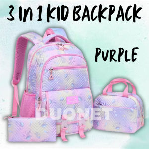 DUONET Girls Backpack for School Elementary middle with Lunch Box Pencil Case Oxford Durable Kids