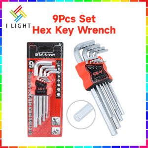 (Fast Delivery)  Hex Wrench Repair Tools Flat Head Hex Key Wrench Set 9Pcs Set