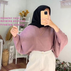 Sweater cewek rajut batwing premium lengan kelalawar banyak pilihan warna