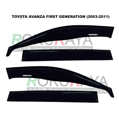 Toyota Avanza First Generation (2003-2011) Big (10cm Width) Window Door Visor Air Press Wind Deflector - Complete Set Of 4 Pieces