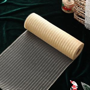 10 Yards Gold White Christmas Wreath Ribbon DIY Xmas Tree Ribbon 26cm Wedding Christmas Gift Wrapping Decorations