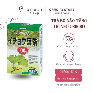 Trà lá bạch quả Ginkgo Biloba bổ não hỗ trợ trí nhớ Orihiro Nhật 26 gói x 2g