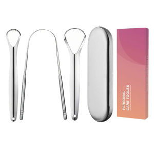 3-piece Stainless Steel Tongue Scraper Set Tongue Cleaner Adult In Addition To Bad Breath U-shaped Tounge Scraper