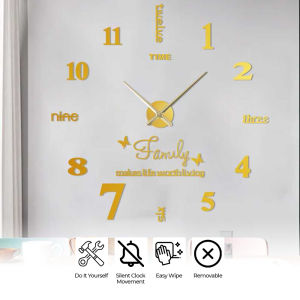 JAM DINDING TEMPEL TEMBOK BESAR JUMBO 3D GIANT BIG WALL CLOCK DIY 80-130cm DIAMETER