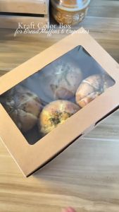Cupcake Box with Removable Insert & Clear Lid 2/4/6/12 Holes Food Grade Kraft Pastry Container Muffin Cookie Bakery Packaging Box