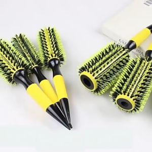 Boar Bristle Aluminum Tube Round Brush Heat-Resistant Nylon Curling Comb Blower Brush Styling Tools