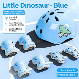 7Pcs/Set Childrens Helmet Knee Elbow Adjustable Safety Protective Gear ,Cycling&Skateboard&Scooters