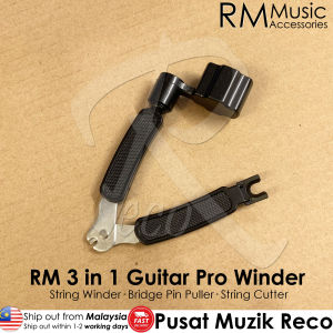 RM 3 in 1 Guitar Pro Winder | String Winder + Cutter + Bridge Pin Puller | Acoustic & Electric Guitar Tools