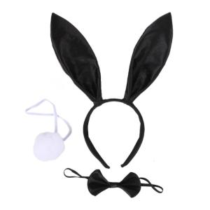 Cosplay Plush Rabbit Ear Shape Hairband Bowtie and Tail Suit Children Funny Costume Carnivals Supplies for Carnival