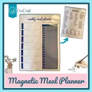CeaCraft Magnetic Meal Planner Refrigerator Chalkboard Weekly Menu Meal Planner Magnetic Notes