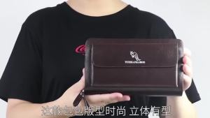 Leather Clutch Bag for Man Zipper Wallet Passcard Fashion Luxury Handbag Square Card Holder Phone Pouch Hand Porter Bag Male2026