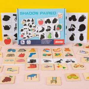 Mainan Edukasi SHADOW PAIRED / Mainan Edukatif Mencocokkan Bayangan / Cocok Bayangan Benda / Wooden Toys Matching Shadow / Mainan Edukasi Kayu Anak Shadow Match