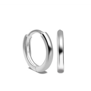 clip plain earrings silver 12mm 92.5 italy silver jewelry TUNAY NA SILVER