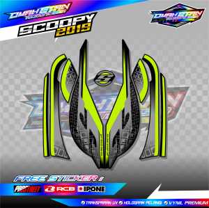 STRIPING VARIASI LIST MOTOR SCOOPY 2019 / STICKER VARIASI HONDA SCOOPY 2019