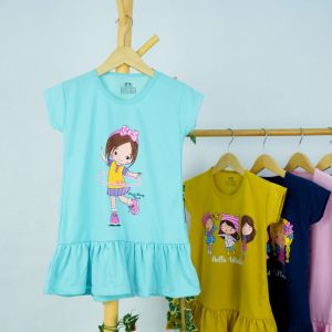 DASTER ANAK PEREMPUAN RUFFLE USIA 1 2 3 4 5 TAHUN MOTIF RUFFLE