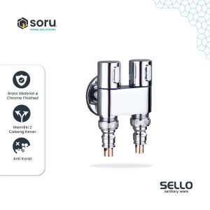 SORU - Kran Air Mesin Cuci Keran Tembok 1/2 Inch Otomatis 2 Output - SELLO SL9621