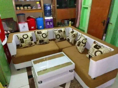 Sofa sudut yasmin minimalis / kursi sofa model sudut minimalis full busa