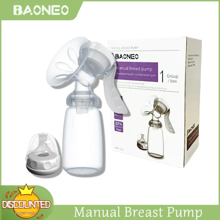 BAONEO Manual Breast Pump, Adjustable Suction Silicone Hand Pump  Breastfeeding Small Portable Manual Breast Milk Catcher Lazada PH