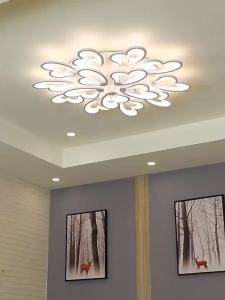 IGDL โคมระย้าเพดาน LED ที่ทันสมัยพร้อมรีโมทคอนล app มือถือควบคุมไฟอะคริลิคสำหรับห้องนั่งเล่นห้องนอนโคมไฟบ้านโคมไฟเพดาน