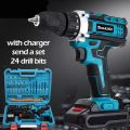 MAKITA Hand Electric Drill Heavy Duty 48V Cordless Power Impact Tools Kit with 2 Batteries with LED Light Wireless Drill. 