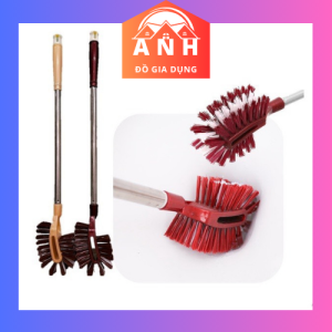 Cây chà toa lét bồn cầu nhà tắm cán dài inox chổi 2 đầu