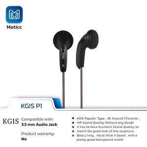 headset KGIS P1 earbud Durable Cable HIFI BASS stereo music telfon daily earphone with mic
