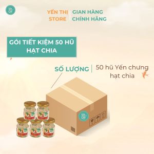 (Tặng muỗng gỗ đơn 450k)Yến Thị -Gói tiết kiệm 50 hũ Yến chưng hạt chia -yến sào Nha Trang 30% yến hũ 70ml