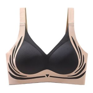 Maniyun Soft Support Small Chest Gathered Seamless Bra Women Non-wired Comfort Thin Cup Bra Lingerie