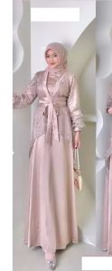 BEST SELLER BISA COD FUJIY DRESS SATIN SILK ARMANY TILLE BRUKAT SET INNER SIZE M L XL BUSUI FRIENDLY DRESS KONDANGAN  PESTA BRIDESMAID