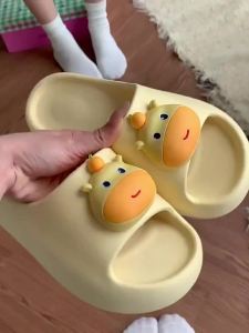 [Free Shipping] Incredibly Cute For Summer~ WomenS EVA High-Heeled Slippers For Outdoor Wear Height-Increasing Non-Slip Cute Bear Head Design CoupleS Slippers
