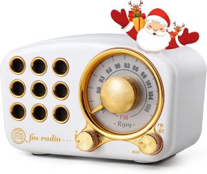 Retro Bluetooth Speaker FM Vintage Radio with Loud Volume Strong Bass Enhancement Bluetooth 5.0 Wireless Connection TF Card & MP3 Player