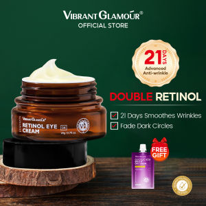 VIBRANT GLAMOUR Retinol Firming Eye Cream Anti-Aging | Reduces Wrinkles Dark Circles | Hyaluronic Acid Moisturizer Skin 20g