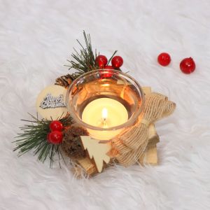Nến Giáng Sinh NEN01 Để Bàn Trang Trí Noel – Mẫu QUẢ THÔNG ĐAN XEN