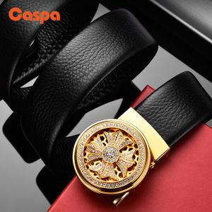Caspa เข็มขัดหนังหัวทอง ยาว45นิ้ว ดำ เข็มขัดเข็มขัด เข็มขัดหนัง เข็มขัดผู้ชาย ผุ้หญิง คลาสสิก