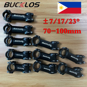 BUCKLOS ±7/17/22 Degree Bike Stem MTB Handle Bar Stem Aluminum Alloy 60/70/80/90/100mm Bicycle Stem