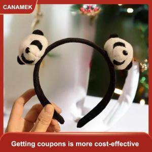 【CANAMEK】 Dễ Thương Phim Hoạt Hình Gấu Trúc Sang Trọng Headband Cho Phụ Nữ Của Rửa Mặt Vui Chơi Giải Trí Công Viên Vui Nhộn Và Sáng Tạo Headband Cho Zoo Tóc Phụ Kiện