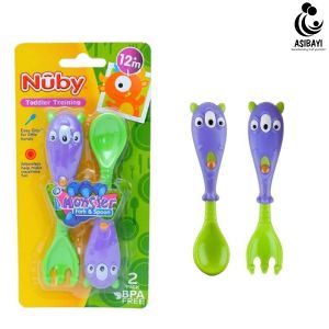Nuby iMonster Fork Spoon Sendok Garpu Makan Anak Karakter Monster BPA Free