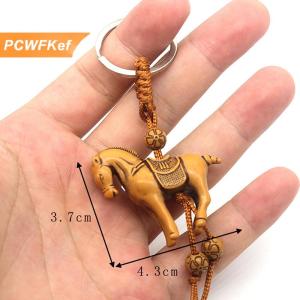 【PCWFKef】 Dễ thương động vật voi Keychain khắc Riches may mắn động vật Móc chìa khóa mặt dây chuyền 3D khắc sống động như thật voi mặt dây chuyền túi Keychain Key chủ trang sức