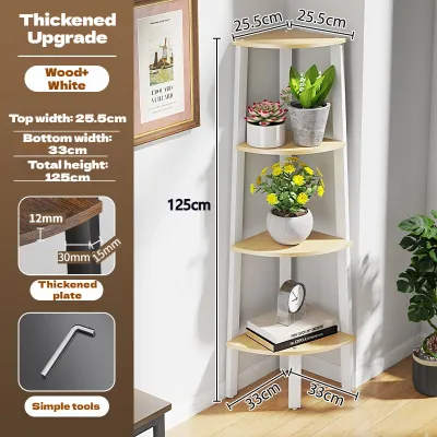 LALA Book Shelf Rack Flower Rak Buku Book Rack Multifunctional Moisture-proof Wall Corner Flower Rack Balcony Study Room Corner Display Rack 书架